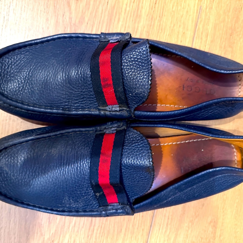 Men’s Gucci Driving Loafers Navy Size 11
